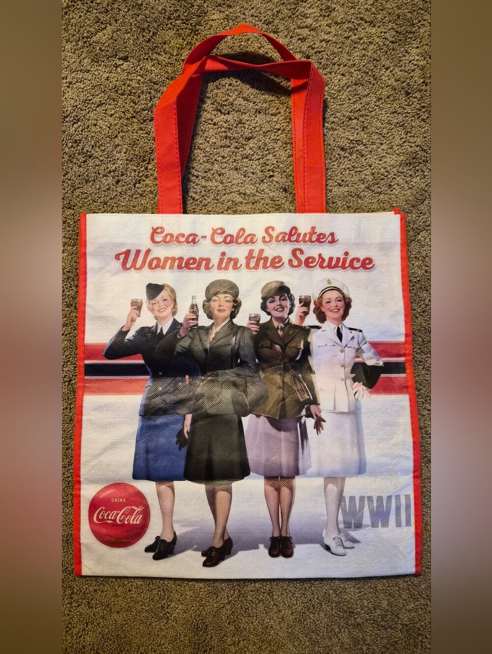 Coca-Cola Salutes Women in the Service WWII Vintage Print Tote Bag